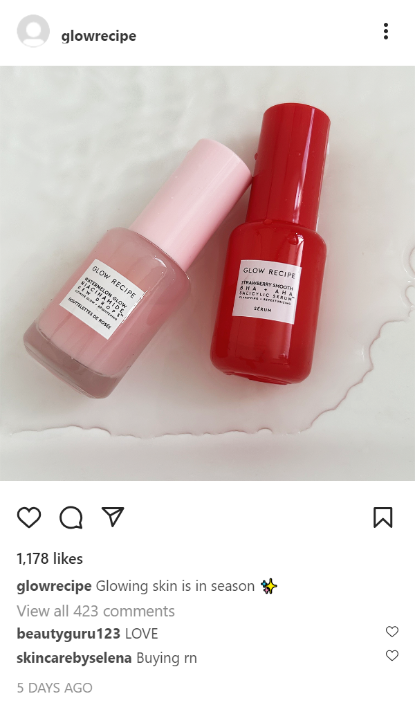 Glow Recipe watermelon and strawberry serum. Glowing skin is in season.